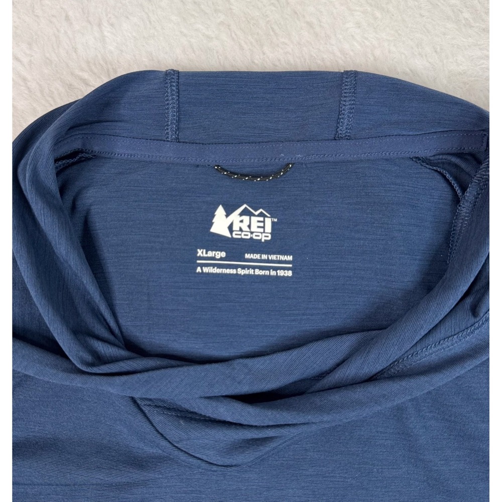 REI Co-op Hoodie Mens XL Blue Stretch Cowl Neck Thumbholes Outdoor Hiking EUC - Picture 3 of 10
